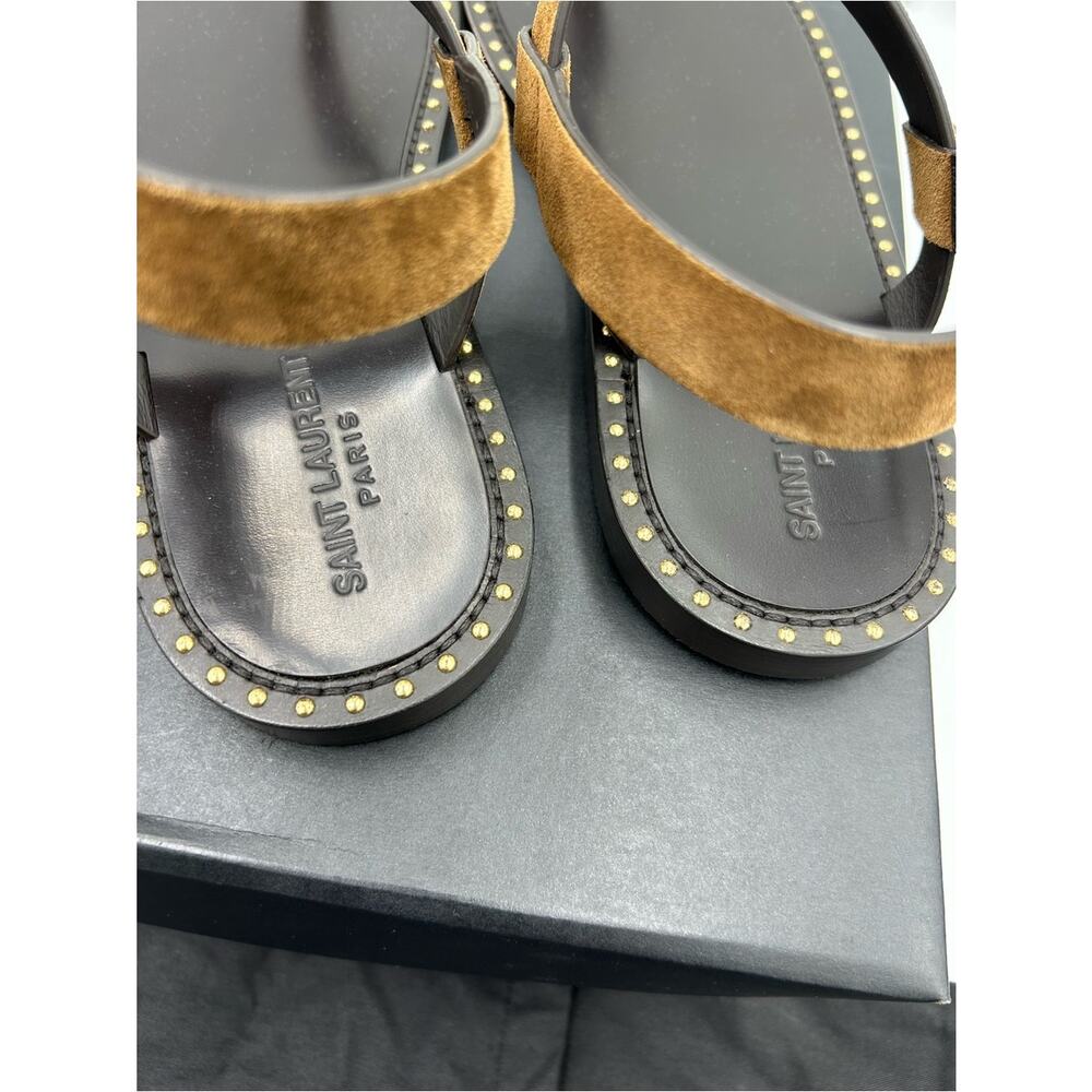 Men's Saint Laurent CASSANDRE YSL logo sandals size 43 made in Italy - Picture 5 of 10